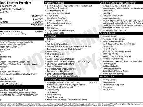 New 2025 Subaru Forester Premium w/ Convenience Package #1 AWD/4WD image 3