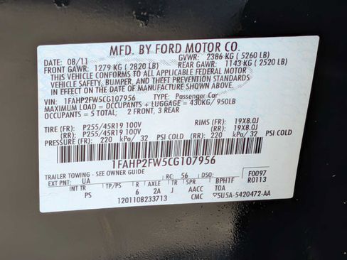 Used 2012 Ford Taurus Limited FWD image 27
