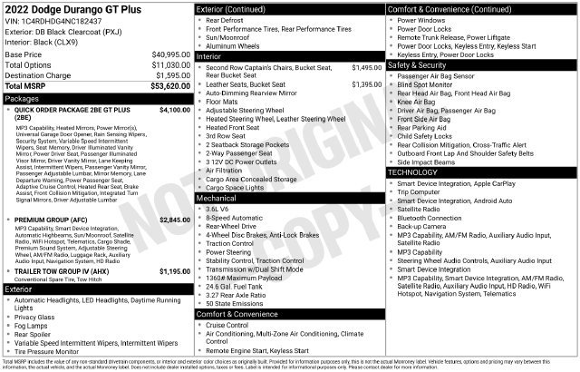 Used 2022 Dodge Durango GT RWD image 2