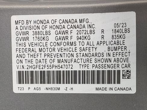 Certified 2023 Honda Civic Sport image 28