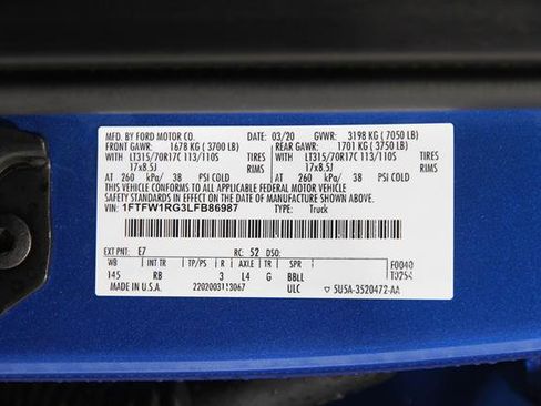 Used 2020 Ford F150 Raptor w/ Equipment Group 802A Luxury image 27