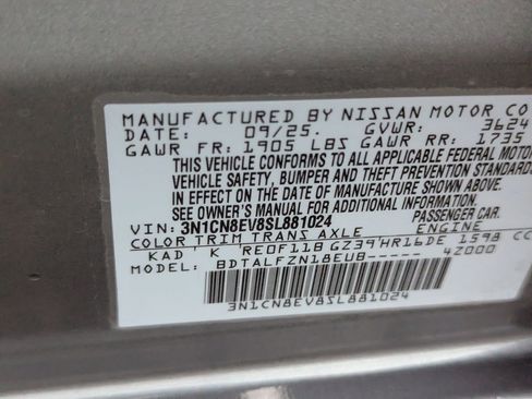 Certified 2025 Nissan Versa SV w/ Trunk Package image 29