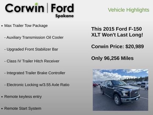 Used 2015 Ford F150 XLT w/ Equipment Group 302A Luxury image 6