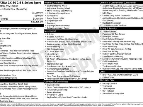 New 2026 MAZDA CX-30 AWD 2.5 S w/ Select Sport Pkg image 24