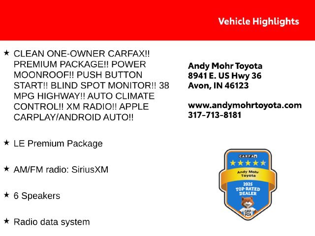 Used 2022 Toyota Corolla LE w/ LE Premium Package FWD image 2