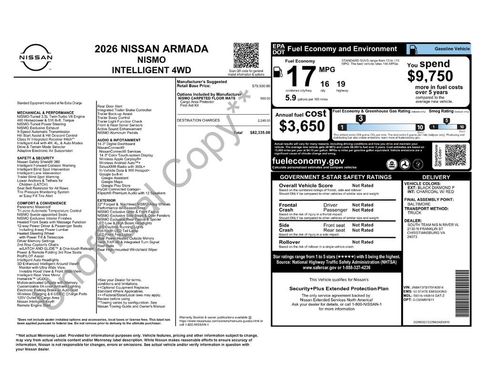 New 2026 Nissan Armada NISMO AWD/4WD image 2