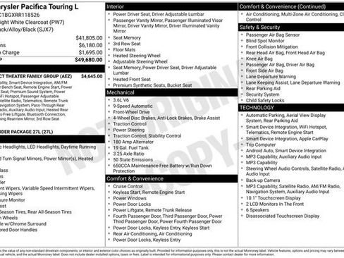 Used 2024 Chrysler Pacifica Touring-L w/ Uconnect Theater Family Group FWD image 2