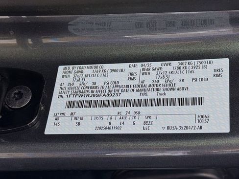 Certified 2025 Ford F150 Raptor w/ Equipment Group 803A Raptor R AWD/4WD image 39