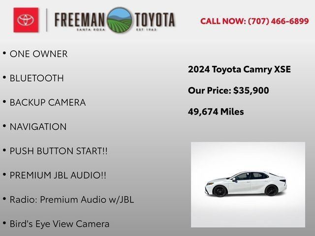 Used 2024 Toyota Camry XSE w/ Navigation Package FWD image 10