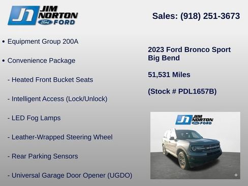 Used 2023 Ford Bronco Sport Big Bend w/ Convenience Package AWD/4WD image 8
