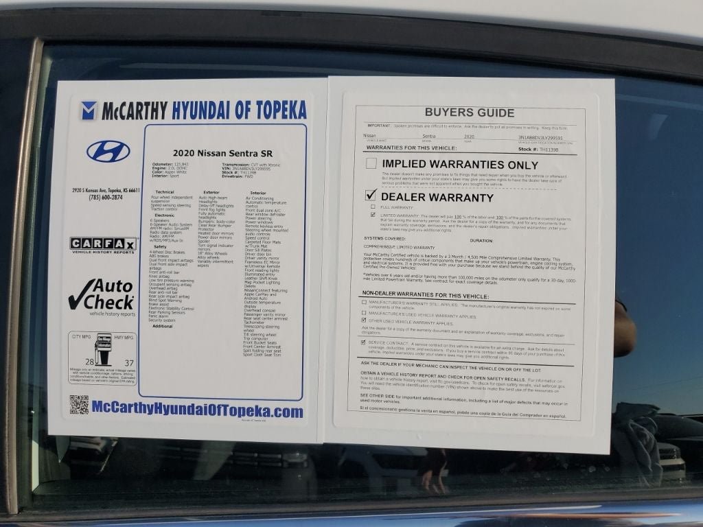 Used 2020 Nissan Sentra SR w/ Electronics Package FWD image 7