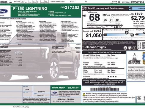 Used 2023 Ford F150 Lightning Lariat w/ Tow Technology Package AWD/4WD image 6