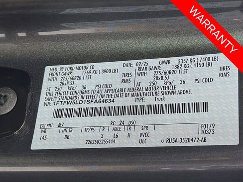 Certified 2025 Ford F150 Lariat w/ Equipment Group 501A Mid AWD/4WD image 34