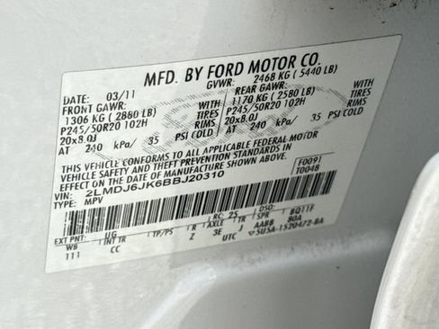 Used 2011 Lincoln MKX 2WD w/ 102A Rapid Spec Order Code image 44