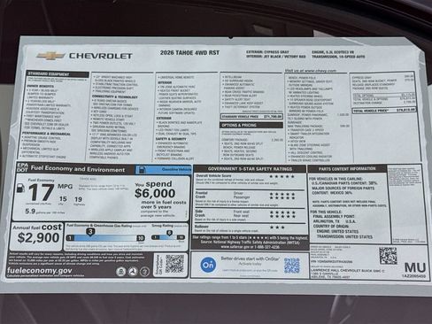 New 2026 Chevrolet Tahoe RST w/ Comfort Package AWD/4WD image 20