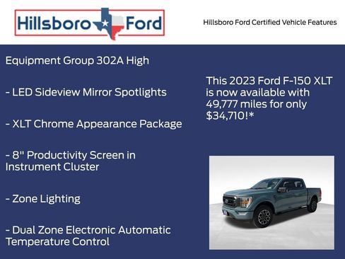 Certified 2023 Ford F150 XLT w/ Equipment Group 302A High image 9