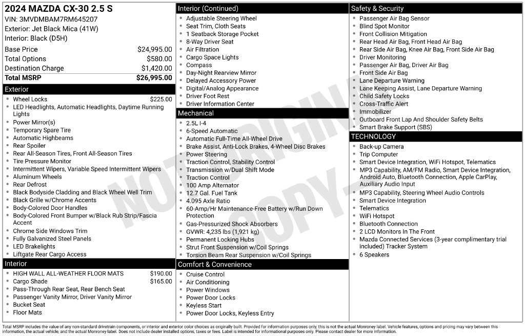 Certified 2024 MAZDA CX-30 AWD 2.5 S image 3