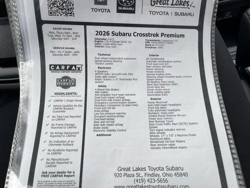 Used 2026 Subaru Crosstrek 2.5i Premium AWD/4WD image 28