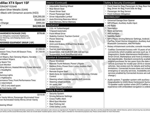 Used 2019 Cadillac XT4 Sport w/ Driver Awareness Package FWD image 4