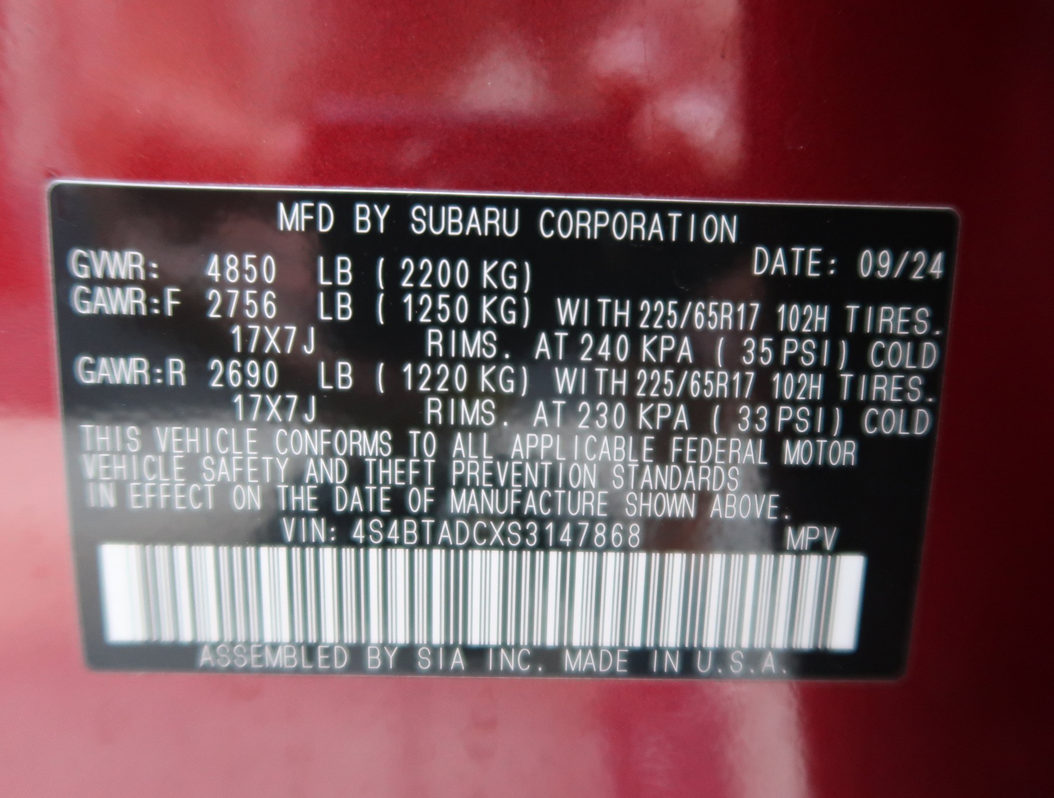 Certified 2025 Subaru Outback Premium AWD/4WD image 47