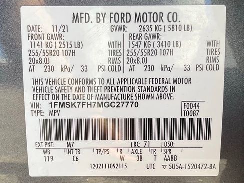 Used 2021 Ford Explorer Limited w/ Equipment Group 301A image 64