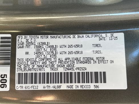 New 2026 Toyota Tacoma TRD Sport w/ TRD Sport Upgrade Package image 21