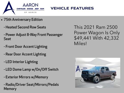 Used 2021 RAM 2500 Power Wagon w/ 75th Anniversary Edition AWD/4WD image 13
