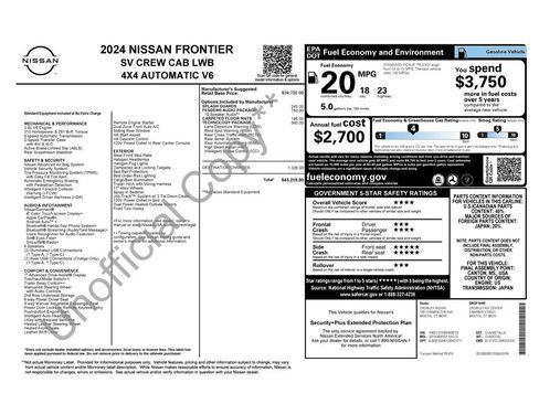 Used 2024 Nissan Frontier SV w/ Technology Package AWD/4WD image 1