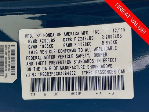 Used 2016 Honda Accord LX image 13