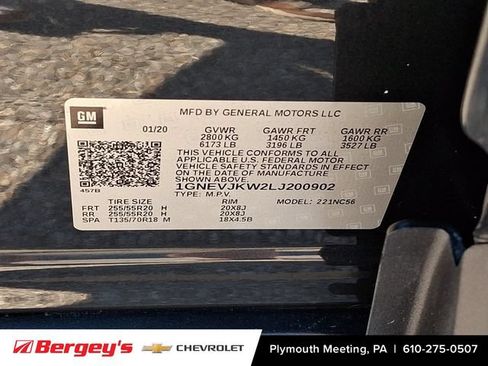 Certified 2020 Chevrolet Traverse RS AWD/4WD image 33