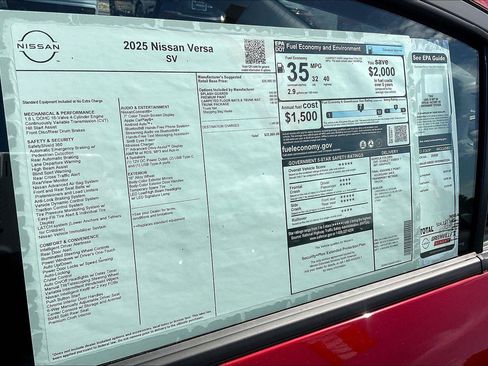 New 2025 Nissan Versa SV w/ Trunk Package image 15