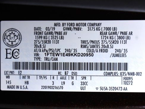 Used 2019 Ford F150 Lariat w/ Equipment Group 502A Luxury image 58