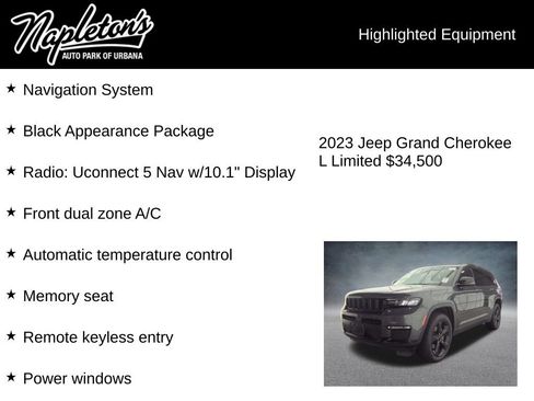 Used 2023 Jeep Grand Cherokee L Limited w/ Black Appearance Package image 4