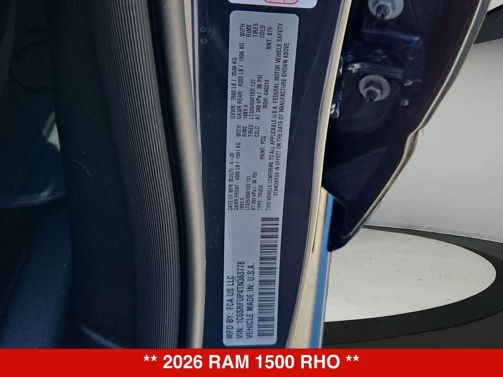 New 2026 RAM 1500 RHO AWD/4WD image 37