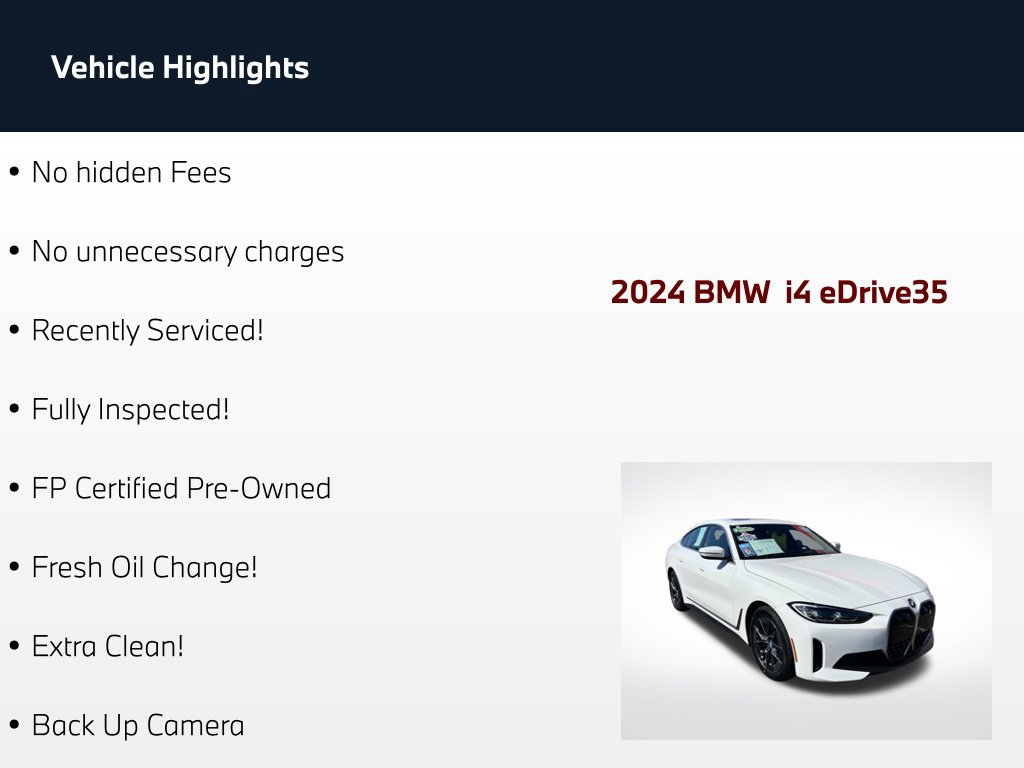 Used 2024 BMW i4 eDrive35 w/ Premium Package RWD image 79