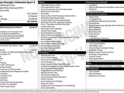 Used 2020 Jeep Wrangler Unlimited Sport S AWD/4WD image 7