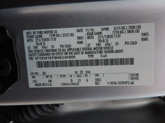 Used 2017 Ford F150 Lariat w/ Equipment Group 502A Luxury AWD/4WD image 17