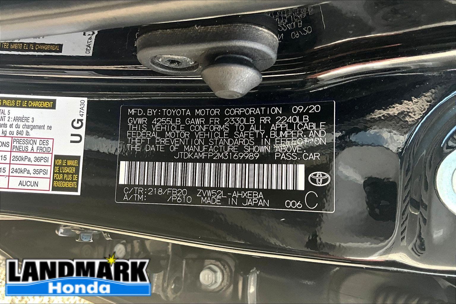 Used 2021 Toyota Prius Prime LE w/ Carpet Mat Package (TMS) FWD image 34