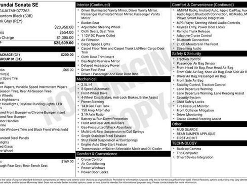 Used 2021 Hyundai Sonata SE w/ Cargo Package image 1