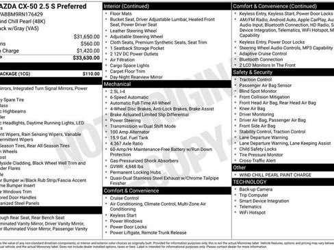 Used 2024 MAZDA CX-50 AWD 2.5 S w/ Cargo Package image 33