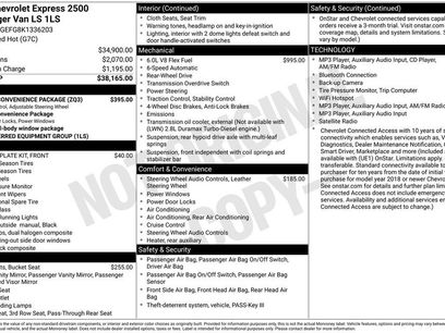 Used 2019 Chevrolet Express 2500 LS w/ Driver Convenience Package