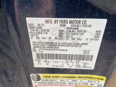 Used 2012 Ford F150 Lariat w/ Lariat Chrome Pkg image 4