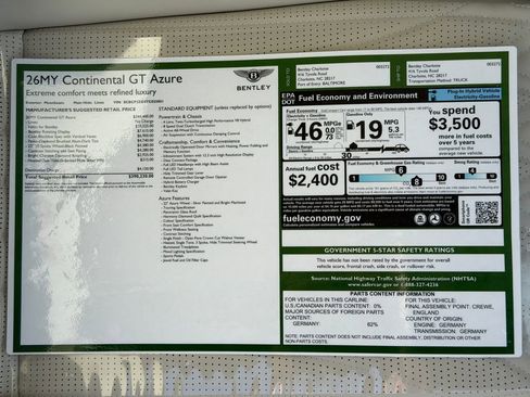 New 2026 Bentley Continental GT Azure image 36