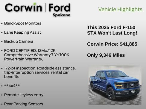 Certified 2025 Ford F150 STX w/ Equipment Group 201A FX4 AWD/4WD image 7