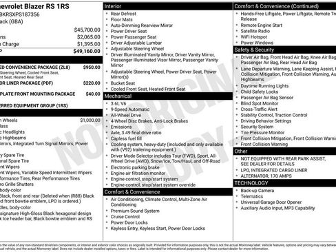 Used 2023 Chevrolet Blazer RS w/ Enhanced Convenience Package AWD/4WD image 3
