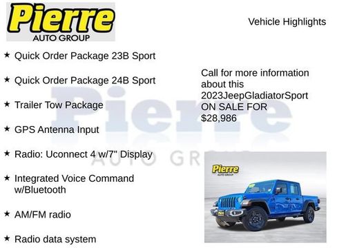 Used 2023 Jeep Gladiator Sport w/ Trailer Tow Package AWD/4WD image 7