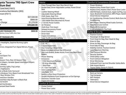 Used 2021 Toyota Tacoma TRD Sport w/ Technology Package image 29