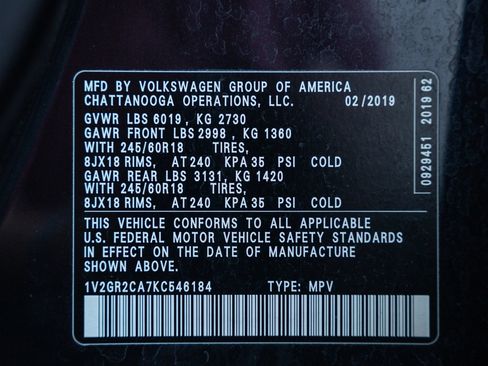 Used 2019 Volkswagen Atlas S AWD/4WD image 29