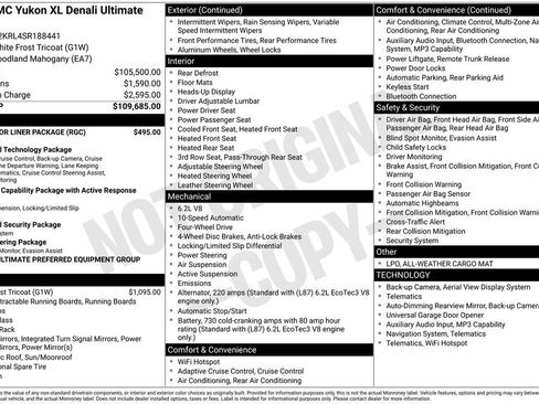 Used 2025 GMC Yukon XL Denali Ultimate w/ LPO, Floor Liner Package AWD/4WD image 43