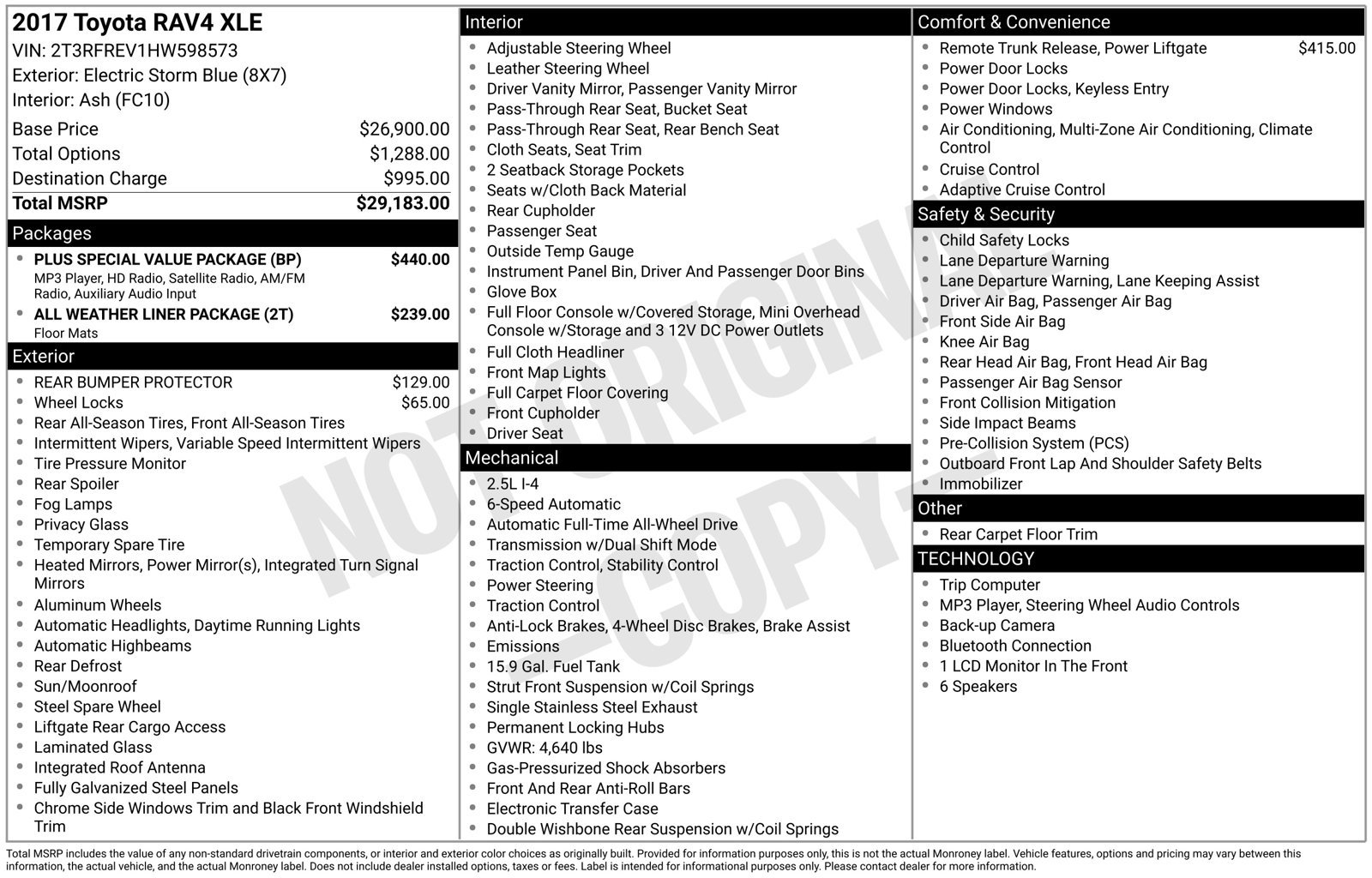 Used 2017 Toyota RAV4 XLE w/ Plus Special Value Package AWD/4WD image 30